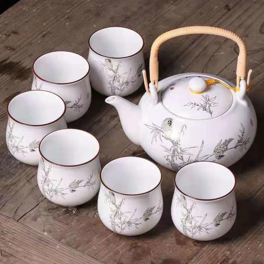 陶瓷提梁壶茶壶大号大容量套装家用客厅茶杯中式中国风功夫茶具 商品图0
