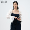 AtelierMissLu /Evy-藏青拼白纱袖短上衣 商品缩略图1