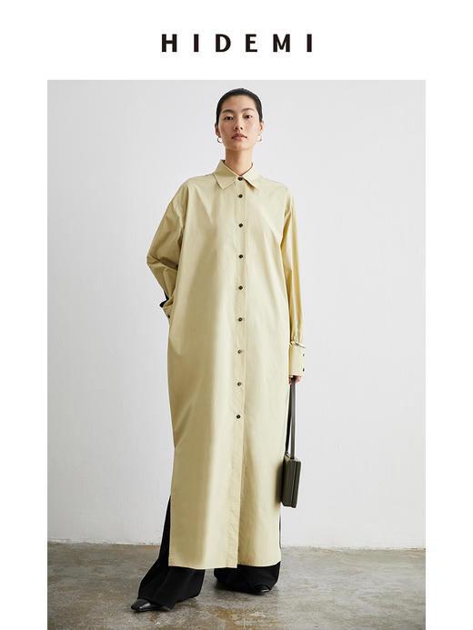 HIDEMI撞色拼接廓形长款衬衫 商品图10