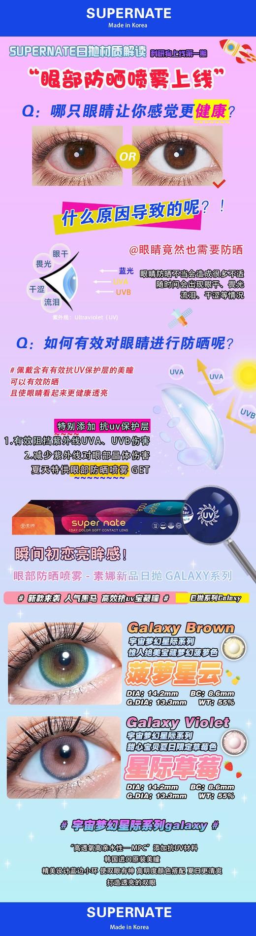 Supernate素娜&NEO Natural 日抛 活动合集 [小月芽 菠萝星云 星际草莓 莉莉棕/灰 仙羽灰/棕/绿/蓝 蜜柚棕 镜湖灰  莫奈灰/棕 泫雅灰 太妃三色灰/棕   ] 商品图1