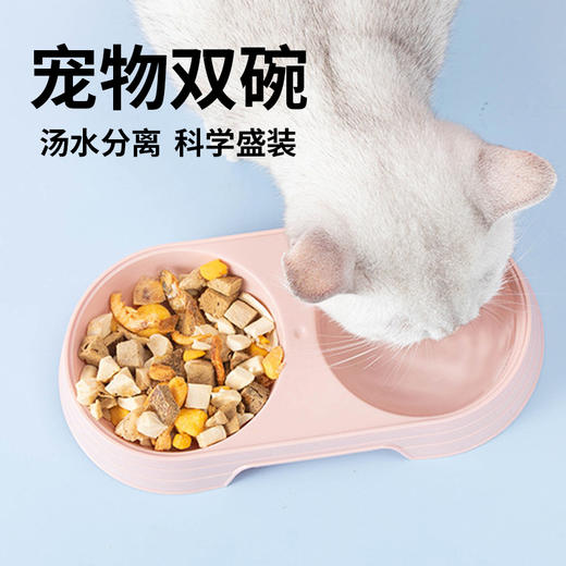 宠物狗碗猫 双碗 水碗食盆塑料碗防滑防打翻 三色可选 商品图0