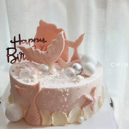 粉色鱼尾蛋糕 商品图0