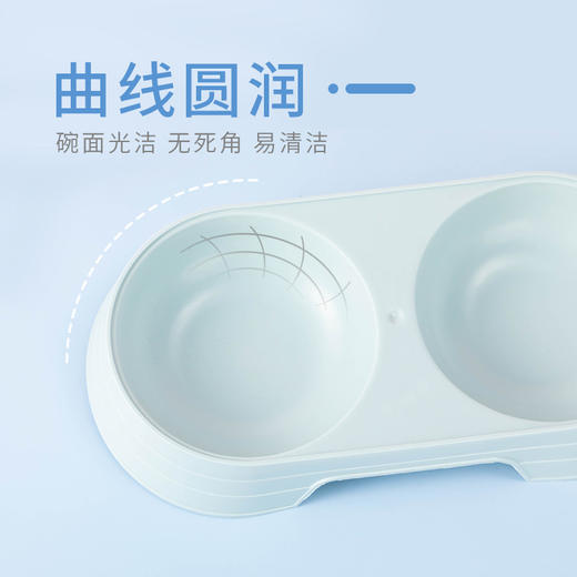 宠物狗碗猫 双碗 水碗食盆塑料碗防滑防打翻 三色可选 商品图3