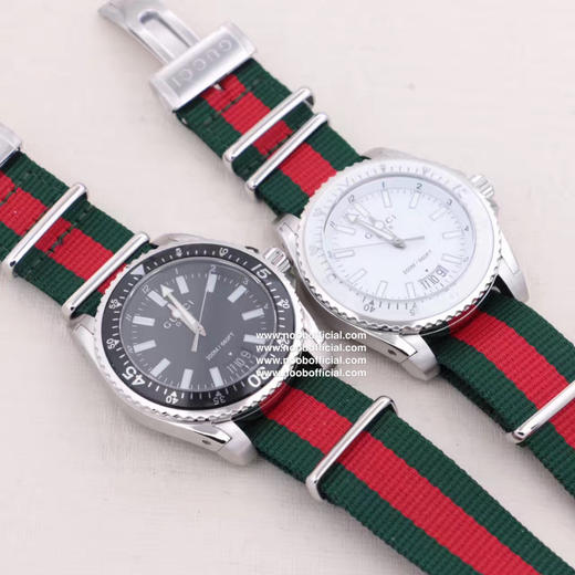 海外渠道正品✳️品牌: 古驰 GUCCI®原单新品✳️类型:古驰最新潜水款款系列✳️表带:时尚尼龙带表带✳️机芯:原装瑞士石英机芯 商品图0