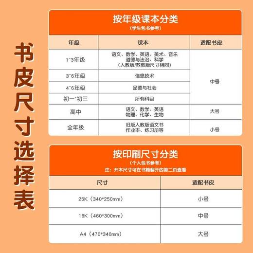 「大中小30张」包书皮 自粘一体化磨砂书套透明A4防水书皮纸16K中小学生书皮膜 商品图9