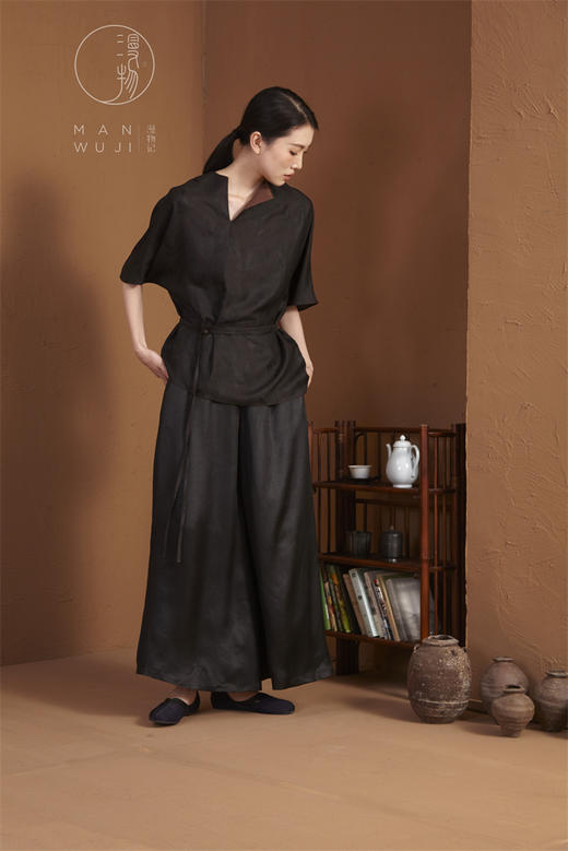 漫物记弹力缎香云纱大摆裤XYS-080 商品图0