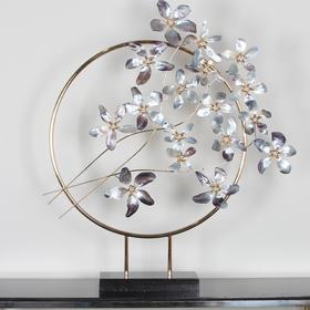 欧式创意客厅装饰摆件壁炉玄关工艺品摆件贝壳铁艺高档奢华摆设 高端 大气 时尚