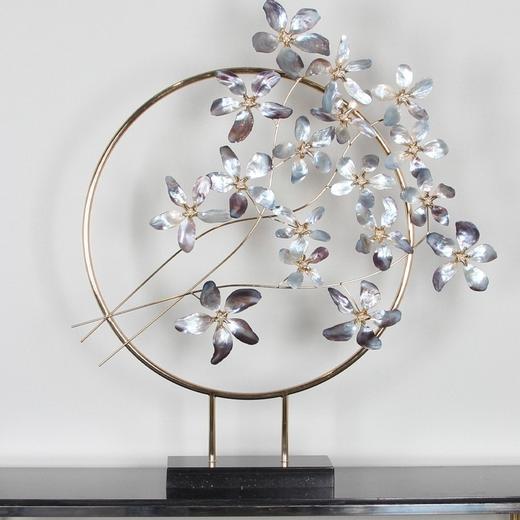 欧式创意客厅装饰摆件壁炉玄关工艺品摆件贝壳铁艺高档奢华摆设 高端 大气 时尚 商品图0