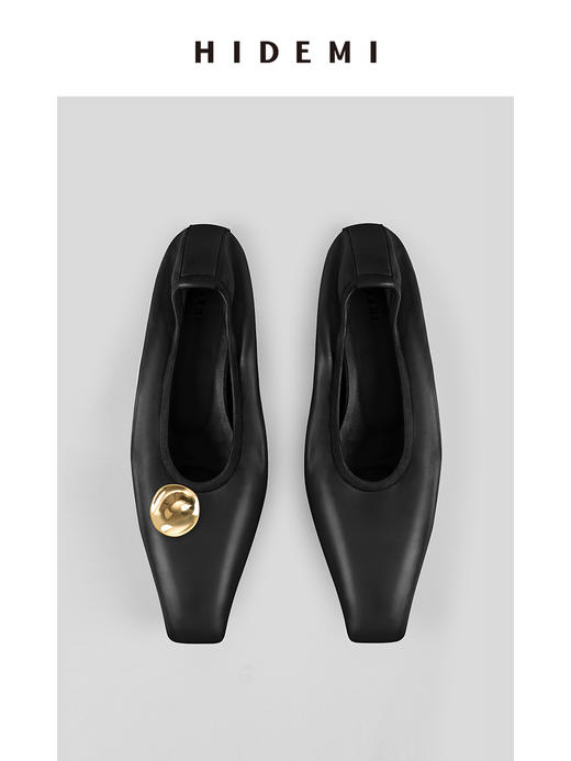 HIDEMI波纹金属扣小羊皮平底鞋 商品图12