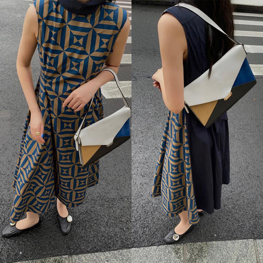 HIDEMI几何设计感印花背心连衣裙 商品图6