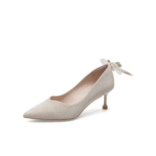 【百思图】2021新款婚鞋细高跟浅口女单鞋 商品图0