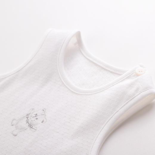 拉比-内衣类（夏）C9拉比熊网目背心服套装米白 商品图2