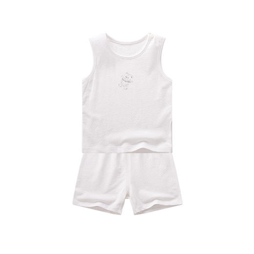 拉比-内衣类（夏）C9拉比熊网目背心服套装米白 商品图4