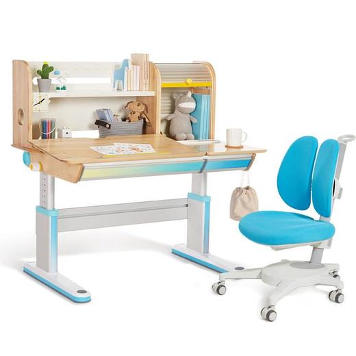 2平米 儿童学习桌实木桌梦境系列 （进口桦木）小学生书桌多功能桌椅套装 梦境1.2米+学习椅 商品图1