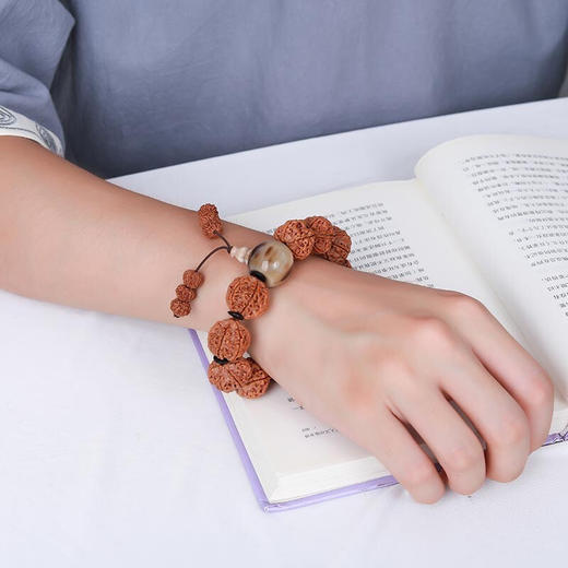 六鑫珠宝  尼泊尔六瓣满肉双龙纹大金刚菩提子手串+牛骨三通 19-20mm 商品图5