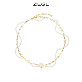 ZEGL设计师白月光与白玫瑰项链女夏小众设计感花朵吊坠锁骨链饰品