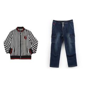 ivyhouse-男童夹克套装黑色