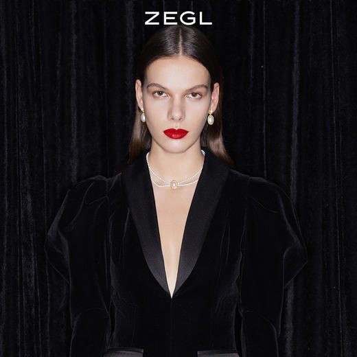 ZEGL设计师The Crown人造珍珠耳环女2023年新款耳钉925银针耳饰品 商品图2