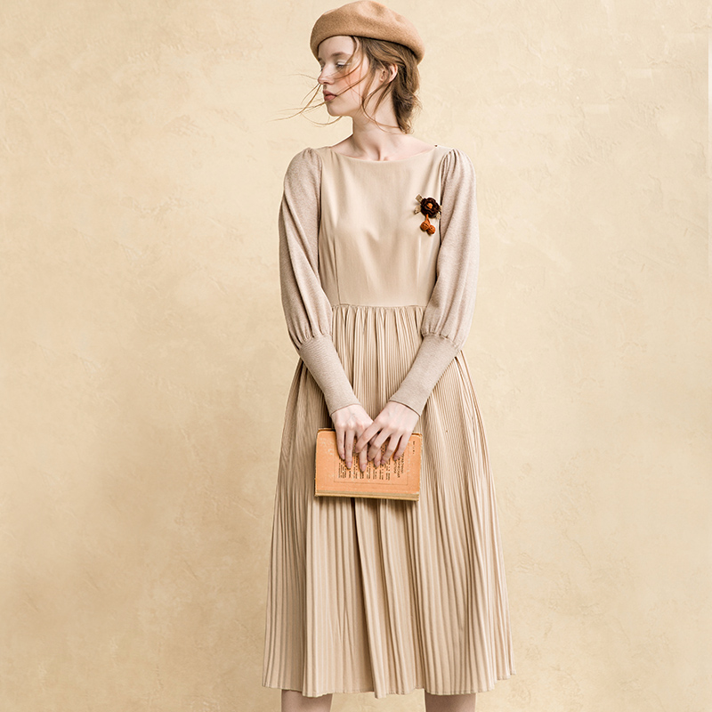 famecoco范可儿通勤连衣裙秋气质仙女长裙F216FA014