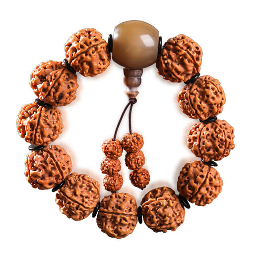 六鑫珠宝  尼泊尔六瓣满肉双龙纹大金刚菩提子手串+牛骨三通 19-20mm 商品图9