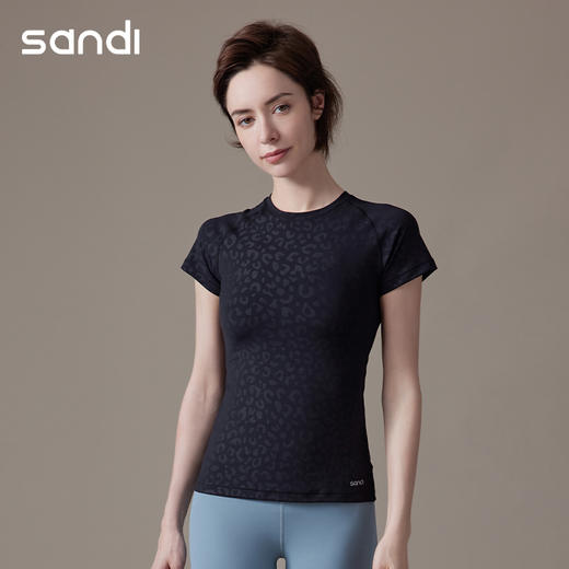 SANDI品牌短袖SH21C07女士瑜伽体恤不插胸垫 商品图4