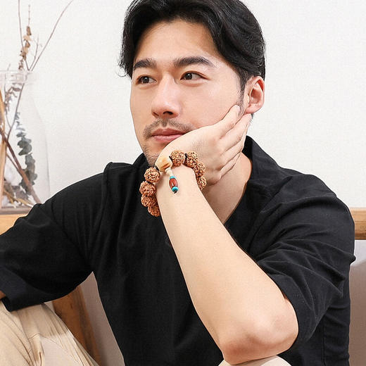 六鑫珠宝 尼泊尔五瓣双龙纹满肉大金刚菩提手串 金刚菩提+南红 20mm 商品图2