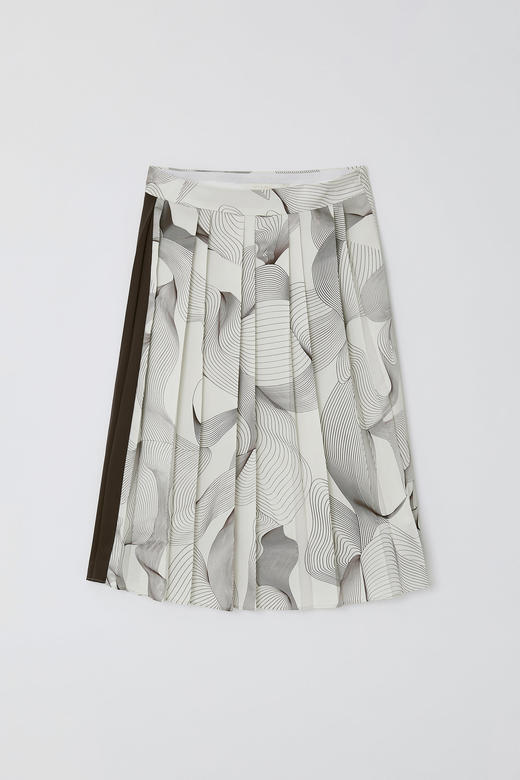 LOW CLASSIC  米白色印花百褶半裙 商品图7