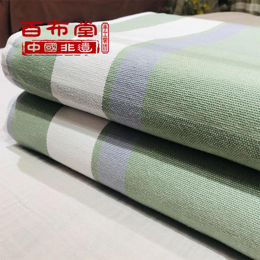 （乡村振兴商品）百布堂纯棉养生棉凉席三件套（绿大格） 商品图2