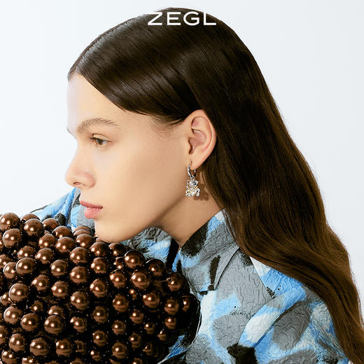 ZEGL设计师童趣熊系列蝴蝶结小熊耳坠耳环女夏设计感耳扣小众耳饰 商品图1