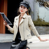 WZNH- WW22699 纯色pu皮衣外套女2021秋装新款短款小机车服帅气皮夹克外套 商品缩略图1