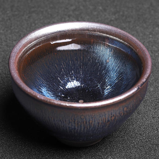 建盏原矿铁胎银丝油滴天目盏茶杯单只手工正品建窑主人杯大号 商品图0