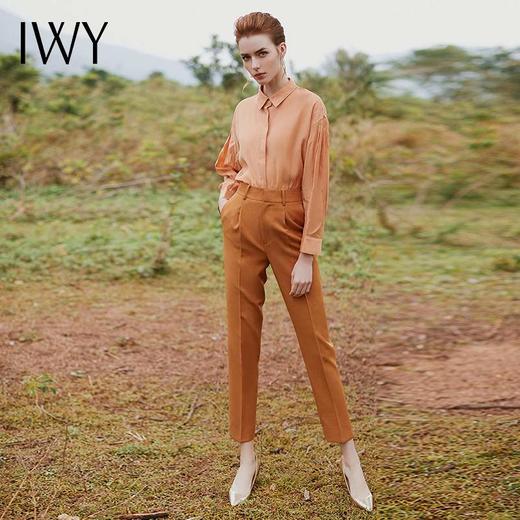 IWY/ 百搭焦糖色时尚衬衫设计感小众名媛气质衬衣正装上衣B9370 商品图1