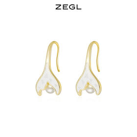 ZEGL设计师人造珍珠鱼尾耳钩款耳环女夏季小众耳钉气质高级感耳饰