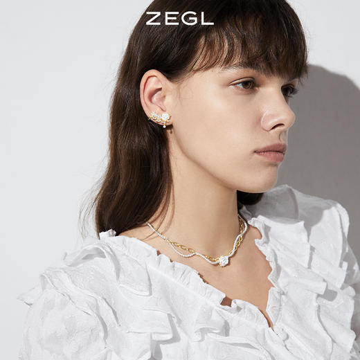 ZEGL设计师白月光与白玫瑰项链女夏小众设计感花朵吊坠锁骨链饰品 商品图4