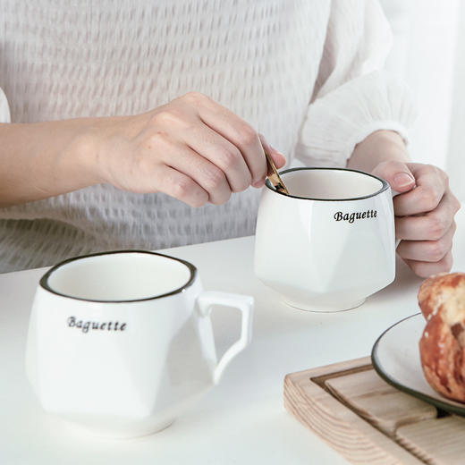 钻石咖啡杯具套装 ins北欧咖啡杯欧式家用水杯子简约陶瓷茶具套装 商品图3