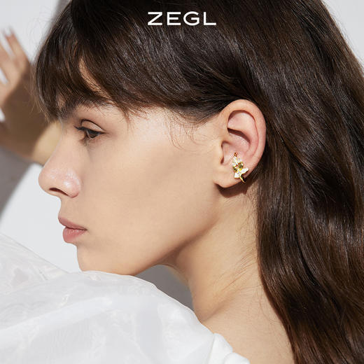 ZEGL设计师花朵耳夹女夏高级感小众耳骨夹耳环法式复古无耳洞耳饰 商品图1