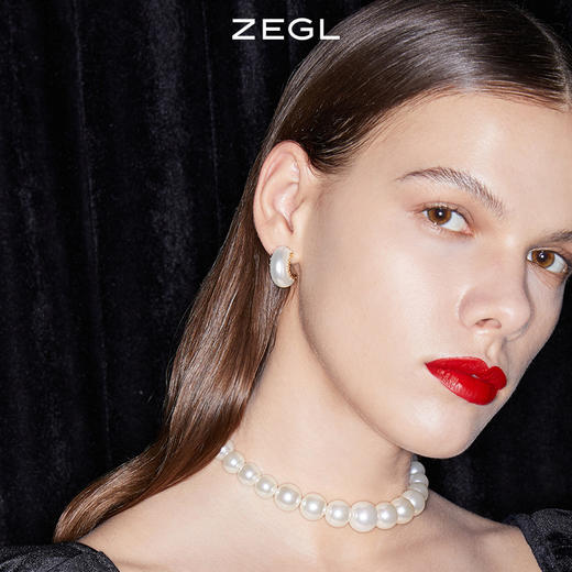 ZEGL设计师The Crown简约气质耳钉女夏高级感耳环925银针小众耳饰 商品图1