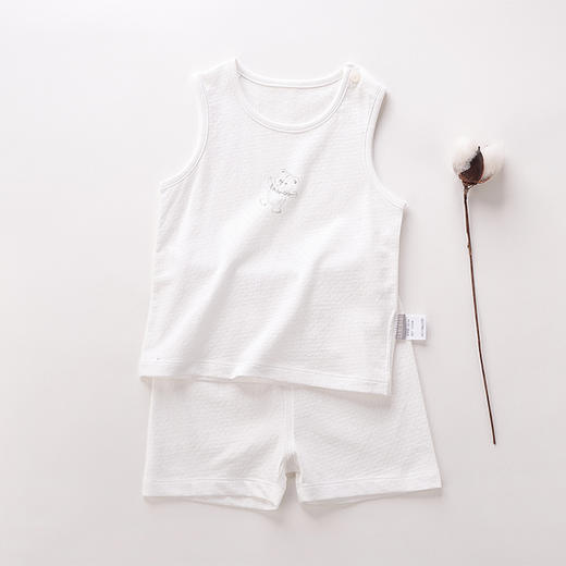 拉比-内衣类（夏）C9拉比熊网目背心服套装米白 商品图0