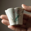 束刻 古青/海棠茶杯 口径5.4cm 高4.5cm 满容30ml 古青手绘兰花绣球花茶杯文人器功夫茶具海棠茶杯花口小品茗杯 商品缩略图5