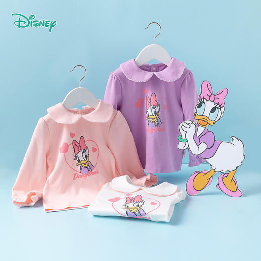 迪士尼唐老鸭黛丝系列春秋女童宝宝娃娃领长袖T恤上衣 商品图3