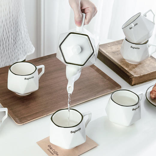 钻石咖啡杯具套装 ins北欧咖啡杯欧式家用水杯子简约陶瓷茶具套装 商品图1