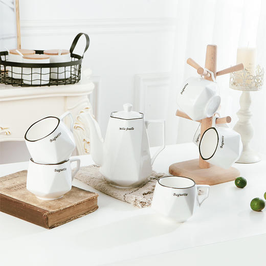 钻石咖啡杯具套装 ins北欧咖啡杯欧式家用水杯子简约陶瓷茶具套装 商品图5