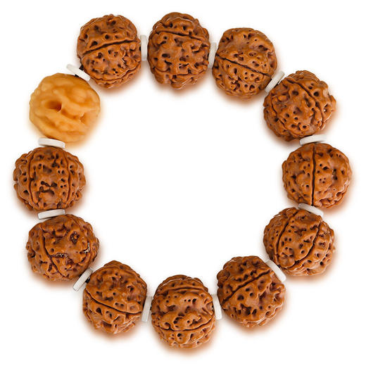 六鑫珠宝 尼泊尔五瓣满肉双龙纹大金刚菩提子 + 貔貅白玉菩提根手串  20mm 商品图6