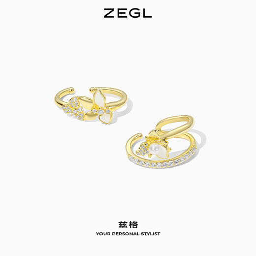 ZEGL设计师花朵耳夹女夏高级感小众耳骨夹耳环法式复古无耳洞耳饰 商品图3