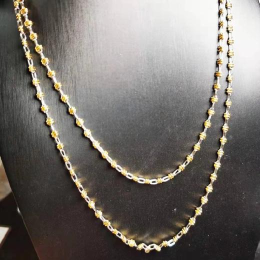 价值3500+ 意大利工艺金银链子 百搭气质 保色时间好 造型别致漂亮 晶莹剔透 熠熠生辉！加搭配吊坠/可单带 商品图0