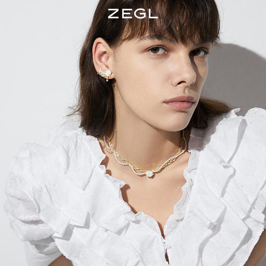 ZEGL设计师白月光与白玫瑰项链女夏小众设计感花朵吊坠锁骨链饰品 商品图2