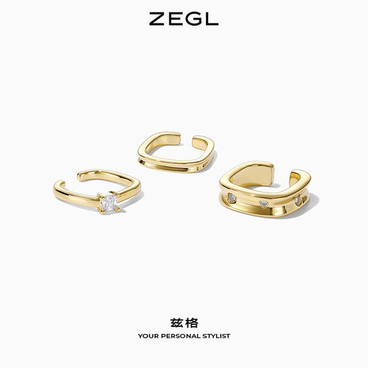 ZEGL简约方形耳夹女无耳洞高级感耳环耳骨夹冷淡风耳饰夏小众设计 商品图3