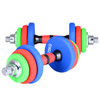 浸塑包胶铸铁哑铃可调节重量哑铃杠铃两用男女通用杠铃可拆卸哑铃 商品缩略图4