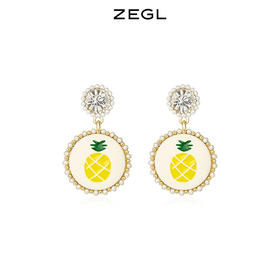 ZEGL度假风夏天水果耳环女小众设计感耳钉925银针个性网红耳饰品