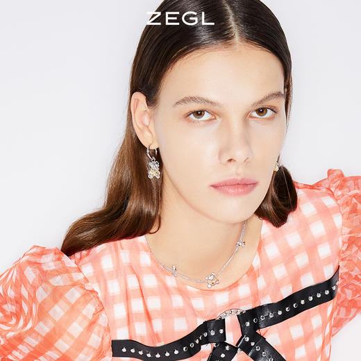 ZEGL设计师童趣熊系列蝴蝶结小熊耳坠耳环女夏设计感耳扣小众耳饰 商品图4